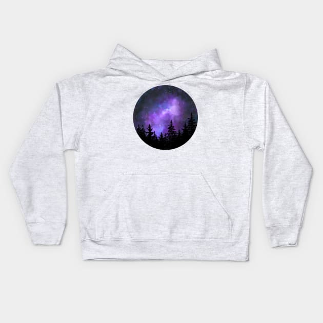 Purple galaxy Kids Hoodie by RosanneCreates